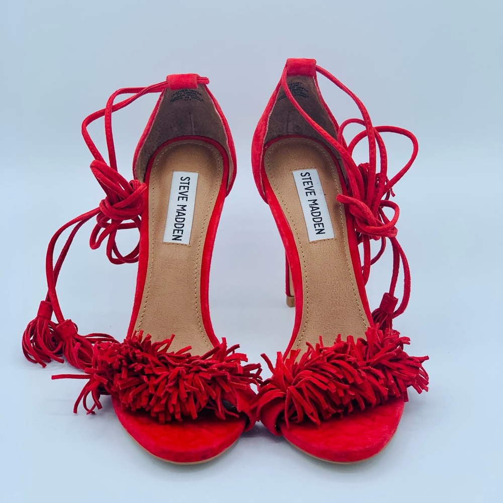 Steve Madden fringe strappy heel sandals